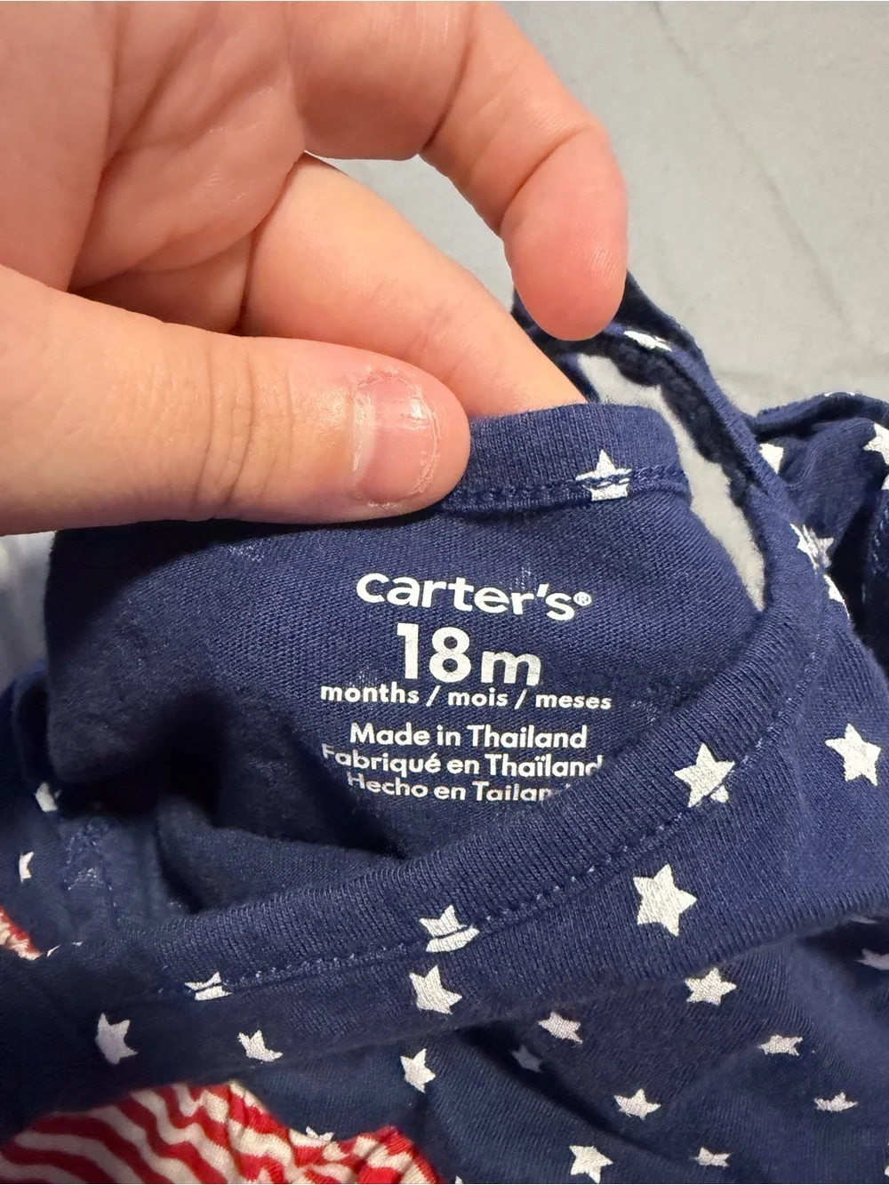Carter's Navy and Red Star & Stripe Dress Romper
